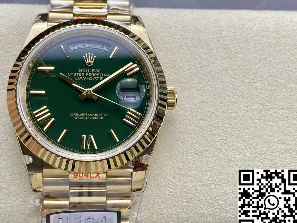 Day Green v5 Rolex Tungsten QF M228238-0061 Factory Steel Date Dial 0410